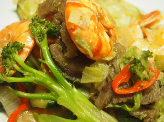 shop suey-crevette-légume-combinaisons alimentaires